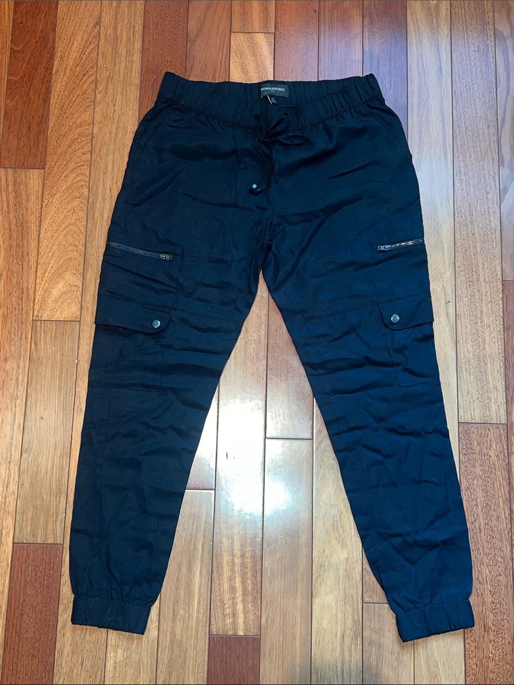 Banana Republic Black Cargo Jogger Pants with Elastic Waist